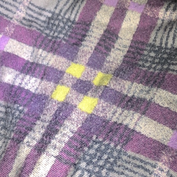 LOGO by Lori Goldstein plum front, plaid back Light Sweater front, flannel back - Picture 6 of 6